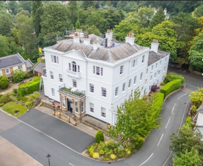 Aerial view of Mapperley Hall in the Mapperley Park area of Nottingham