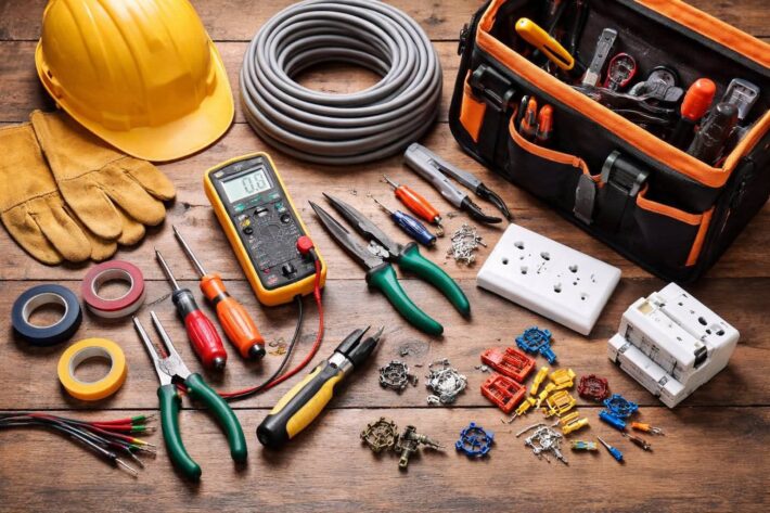 AI Image of typical equipment of UK electricians