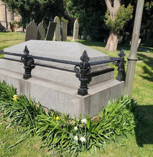 Arthur Shrewsbury's grave at Gedling All Hallows Church in Nottingham